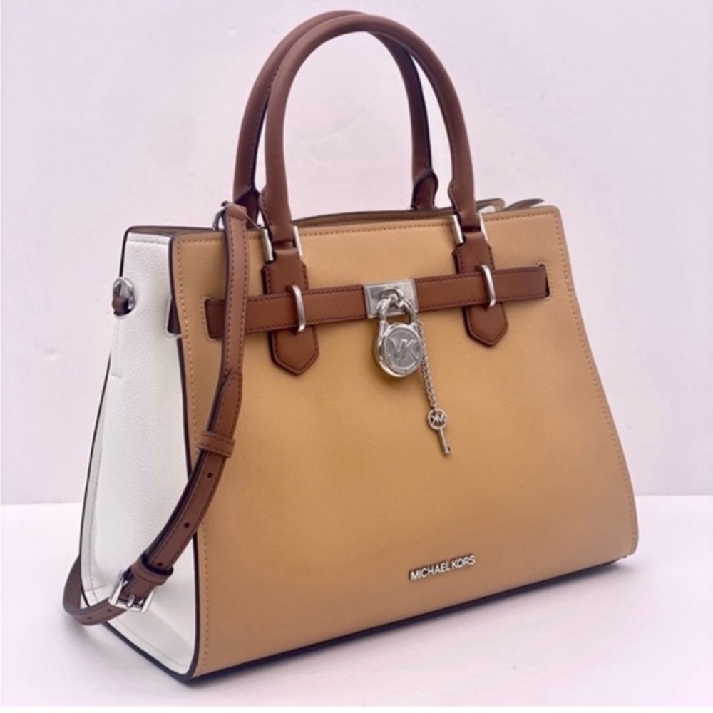 Michael Kors Hamilton Medium Leather Satchel Crossbody